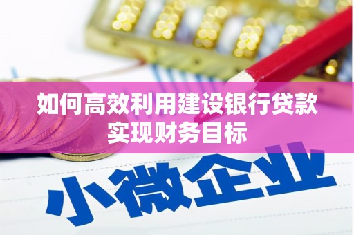 新晃如何高效利用建设银行贷款实现财务目标