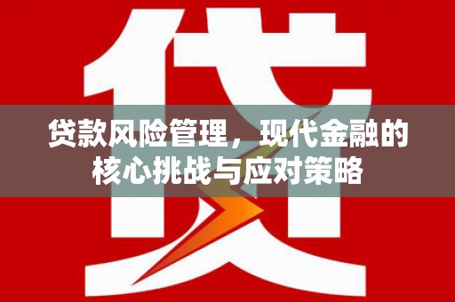连云港贷款风险管理，现代金融的核心挑战与应对策略