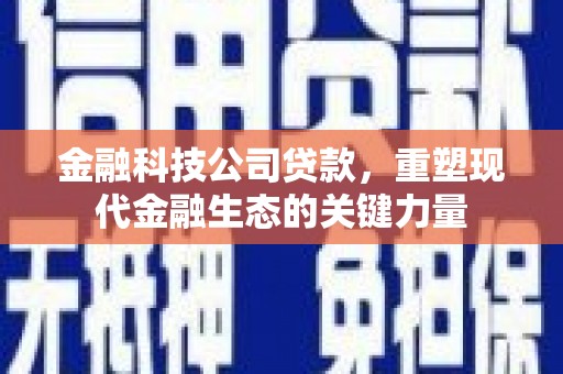 随县金融科技公司贷款，重塑现代金融生态的关键力量