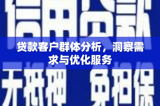 田尾贷款客户群体分析，洞察需求与优化服务